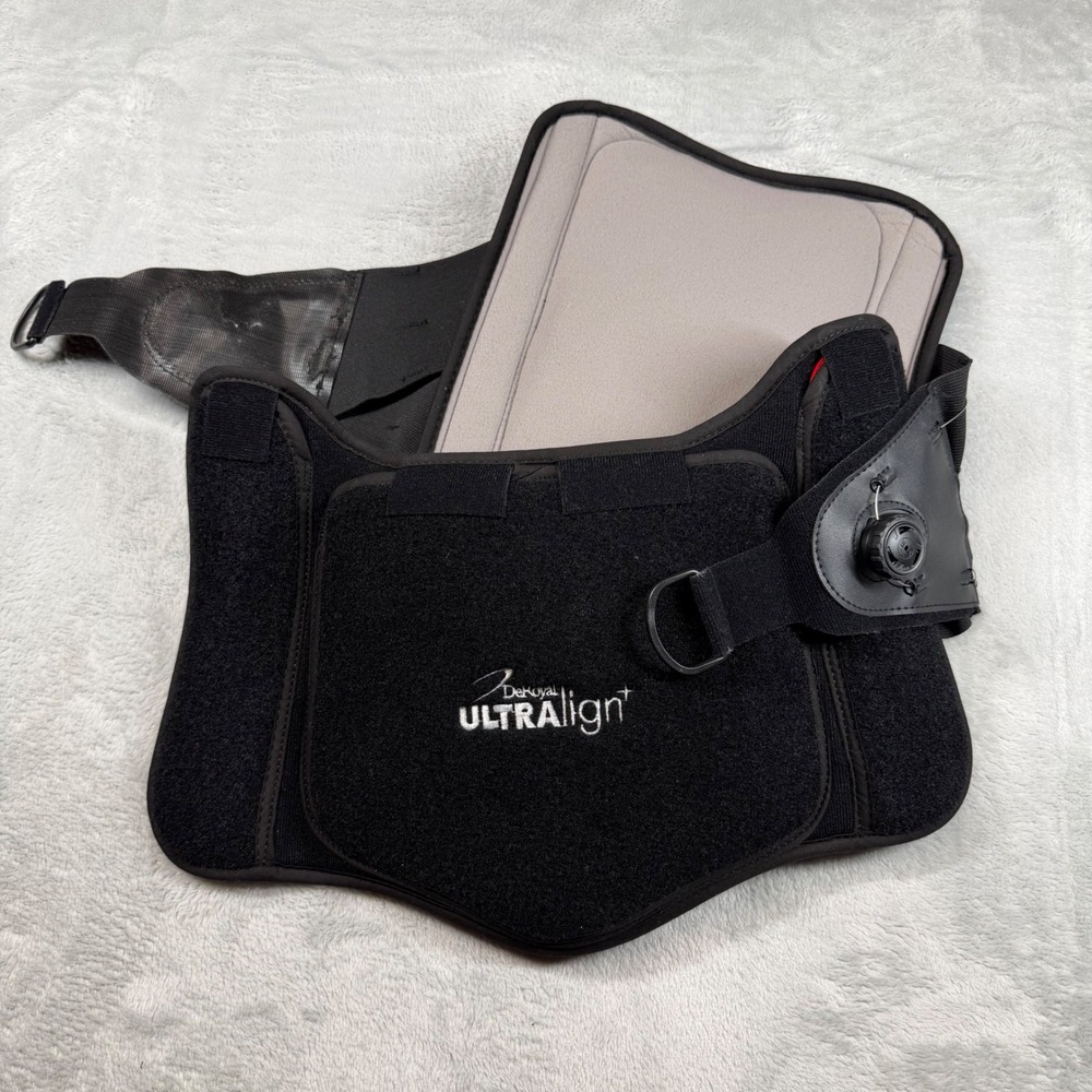 DeRoyal Ultralign+ Back Brace Lumbar Support Anterior Medium Black Grey Orthosis